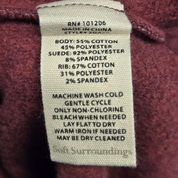 Soft Surroundings Angie Tunic Sweater Shirt Zip Cowl Neck Size M Red NEW - Picture 3 of 7